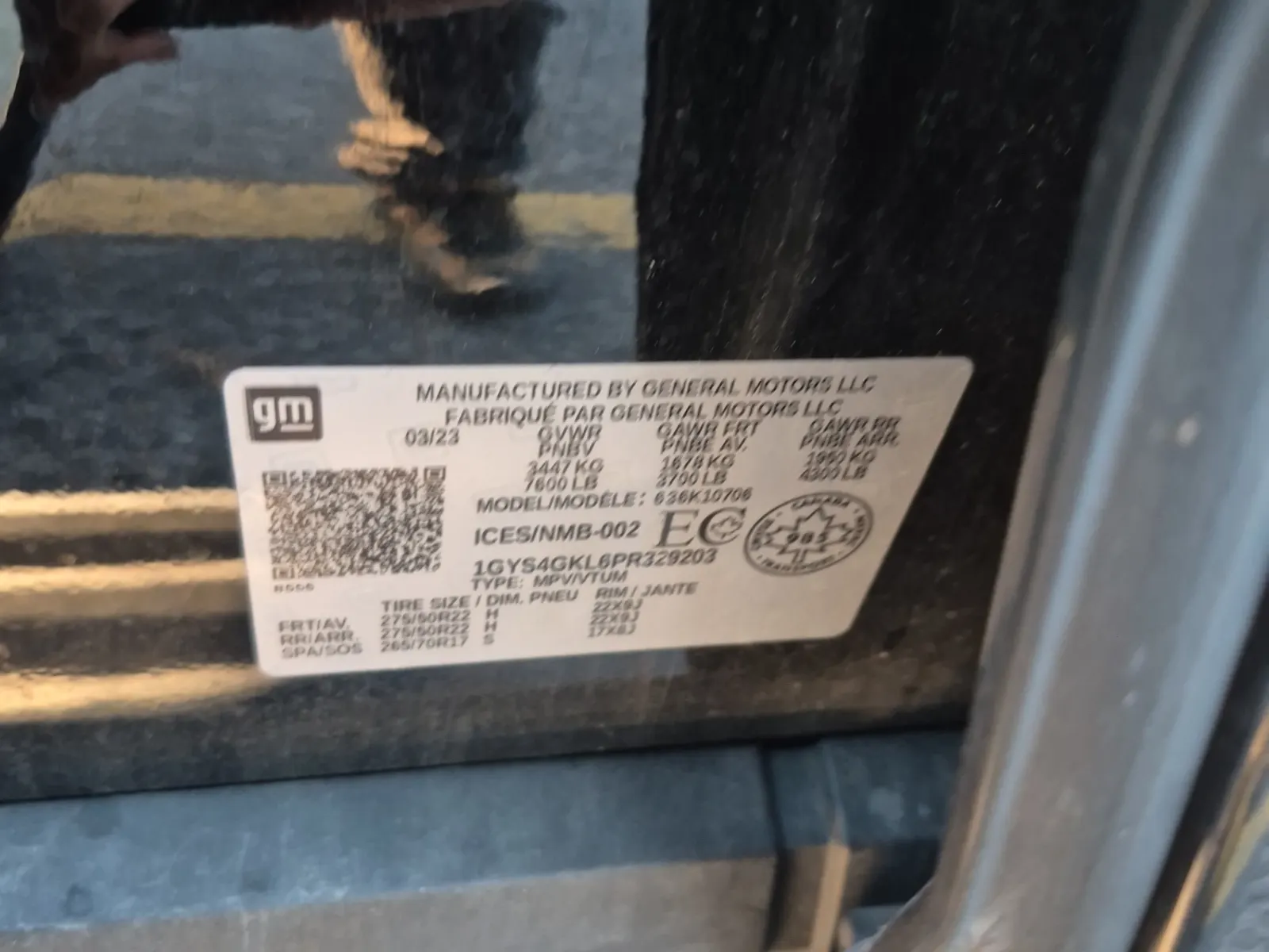 VIN Sticker Photo