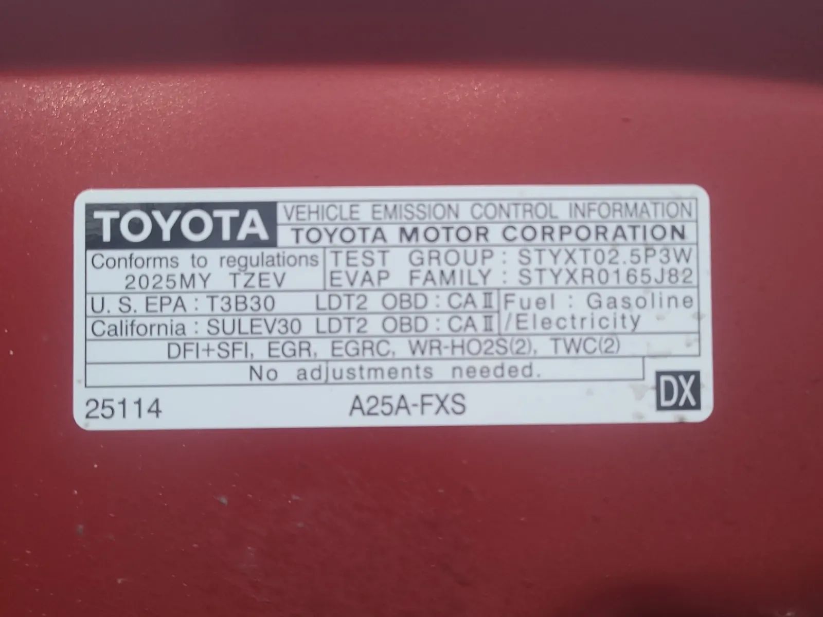 Emission Sticker Photo
