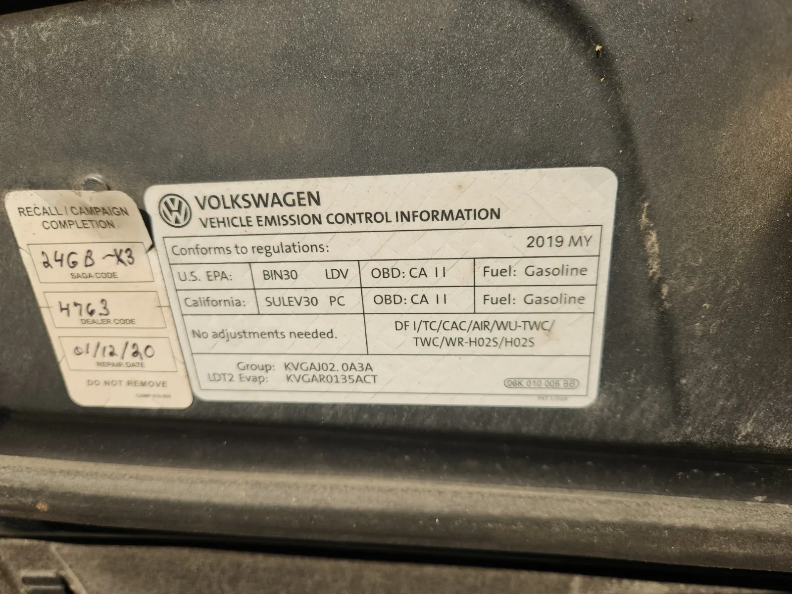 Emission Sticker Photo