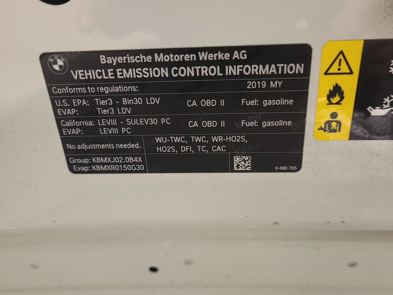 Emission Sticker Photo