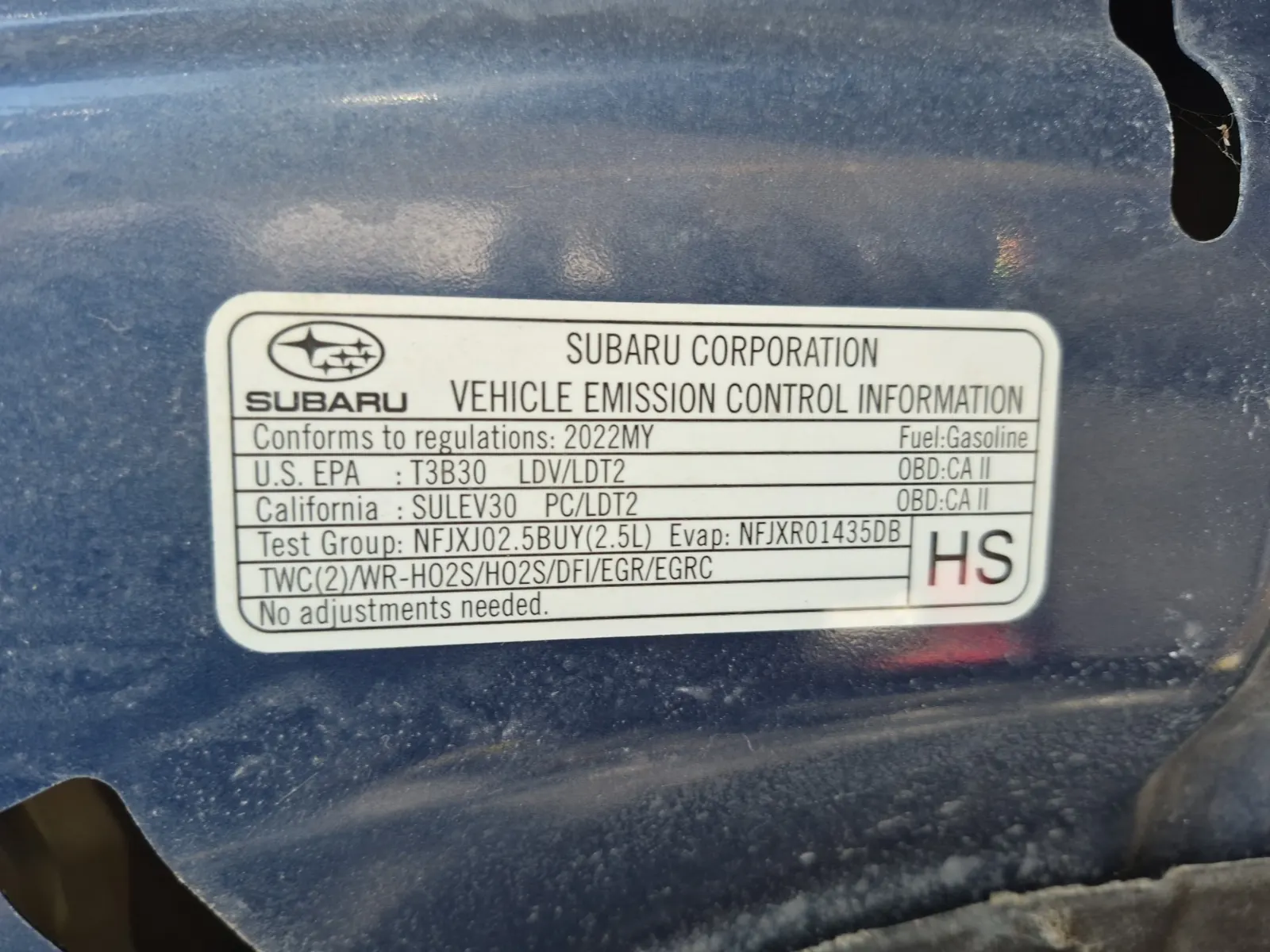 Emission Sticker Photo