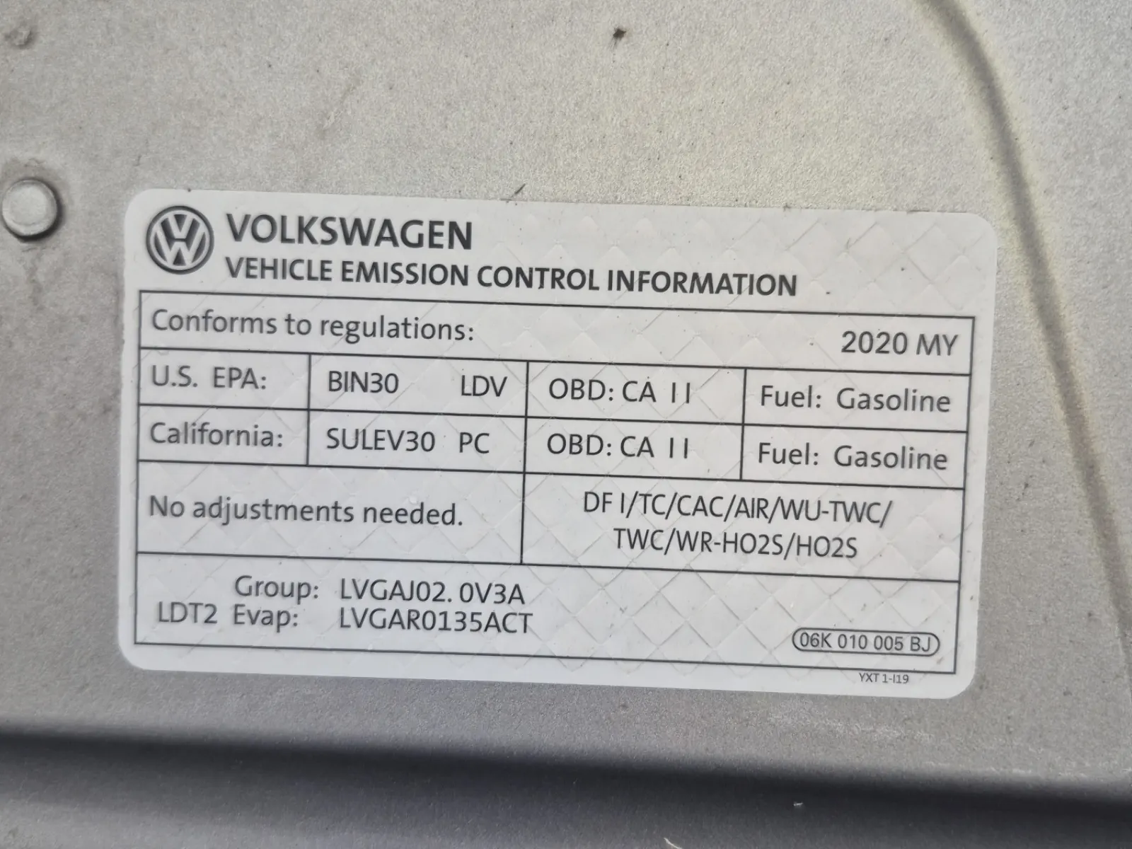 Emission Sticker Photo