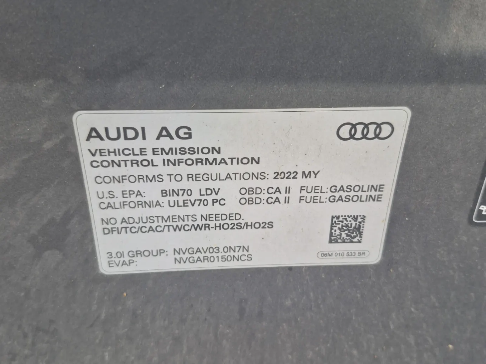 Emission Sticker Photo