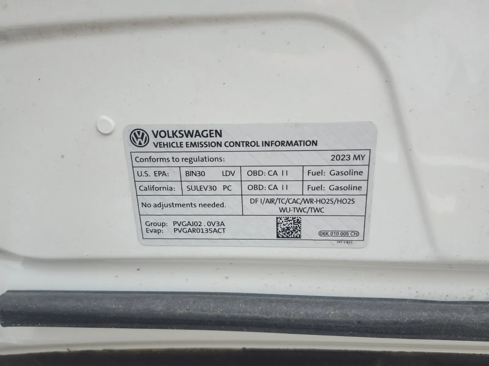 Emission Sticker Photo