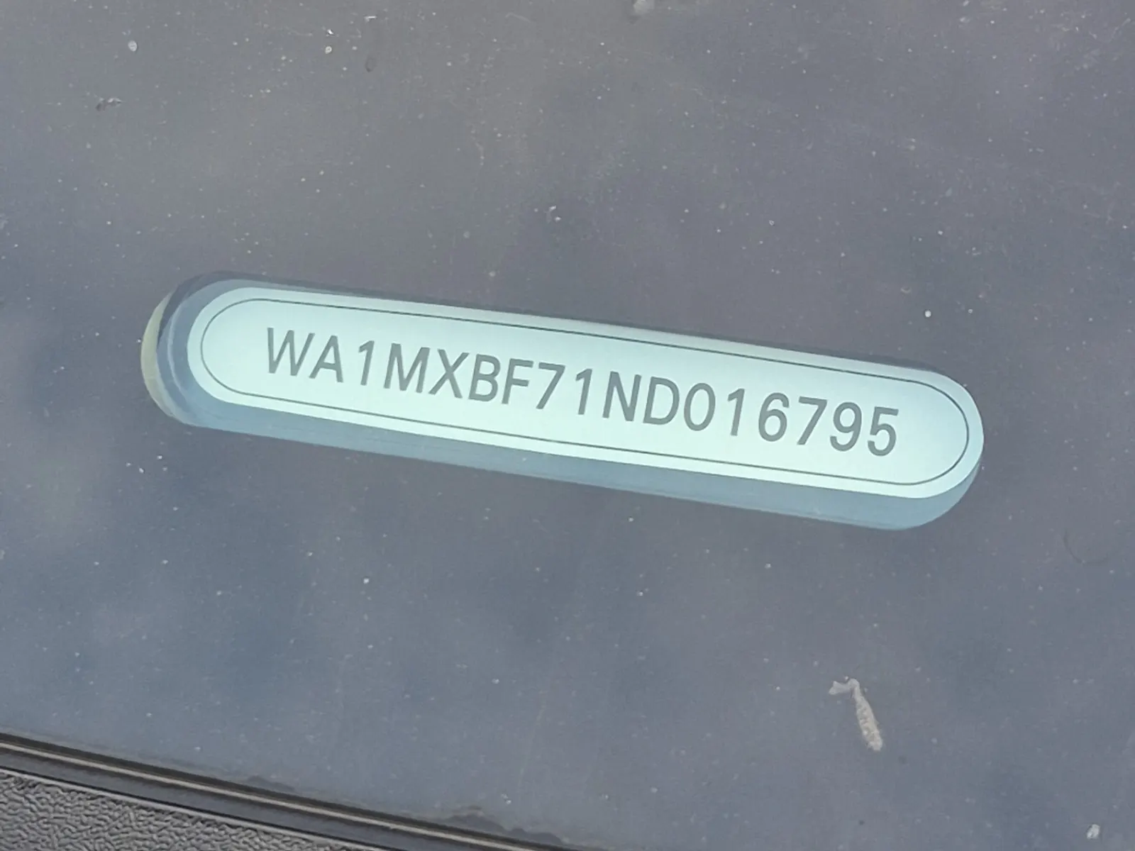 Dash VIN Plate Photo