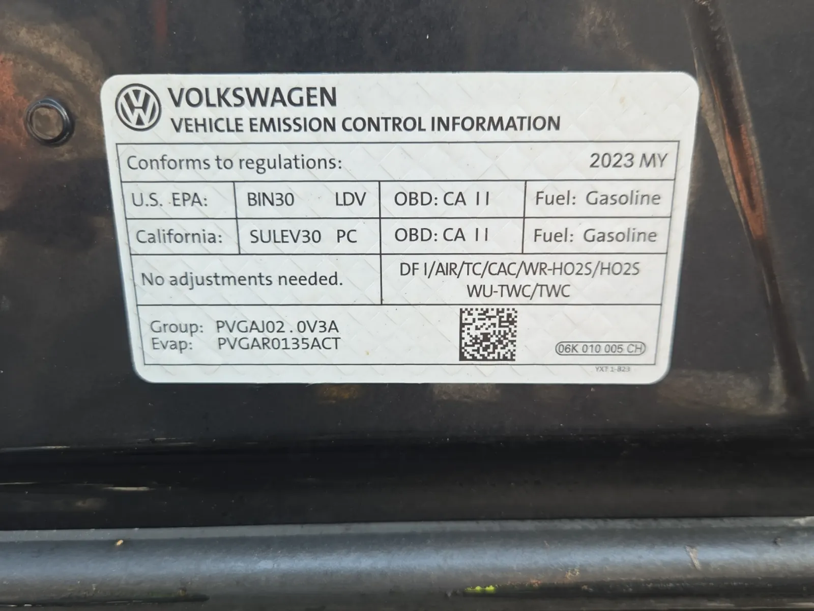 Emission Sticker Photo