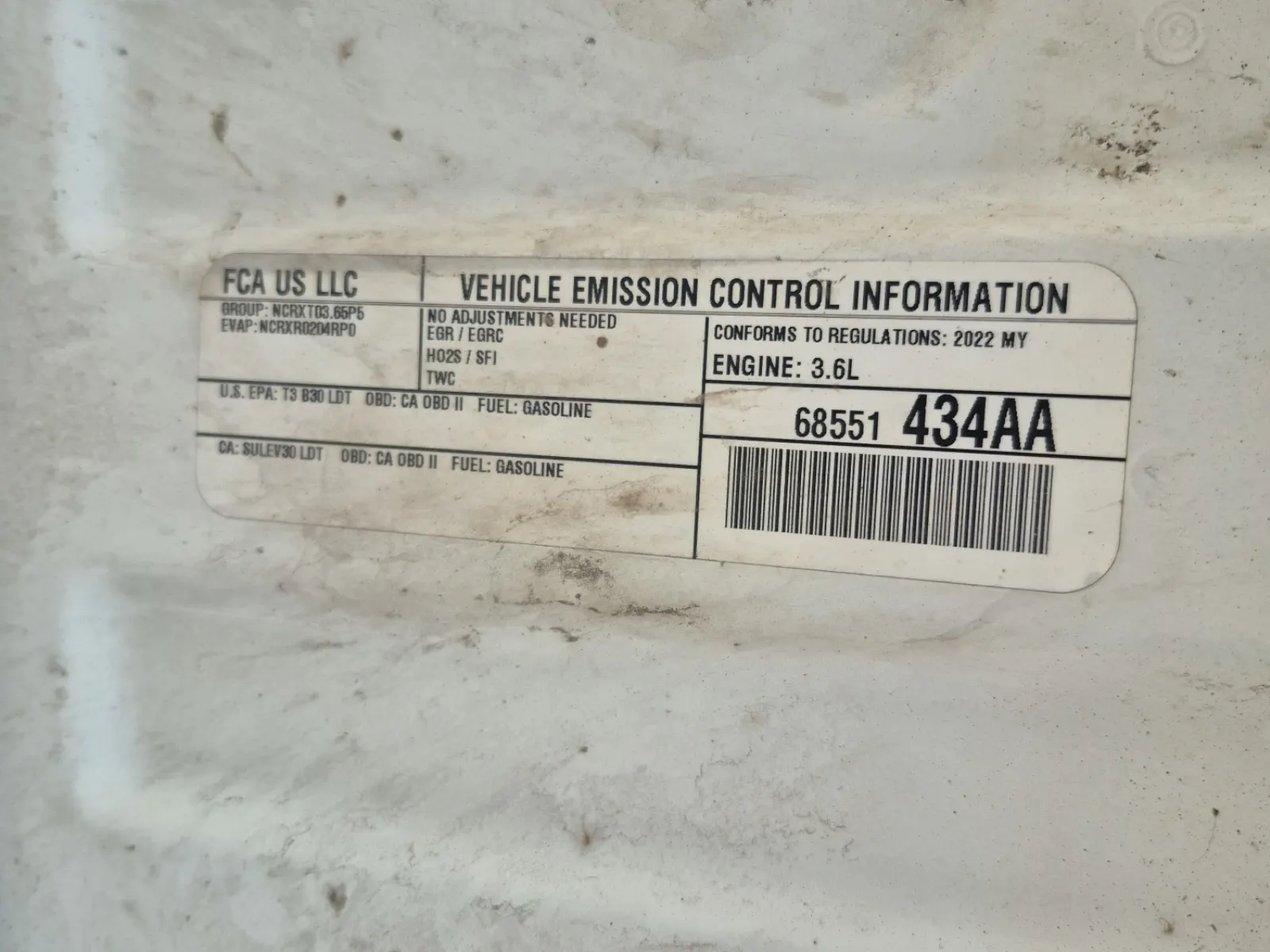 Emission Sticker Photo