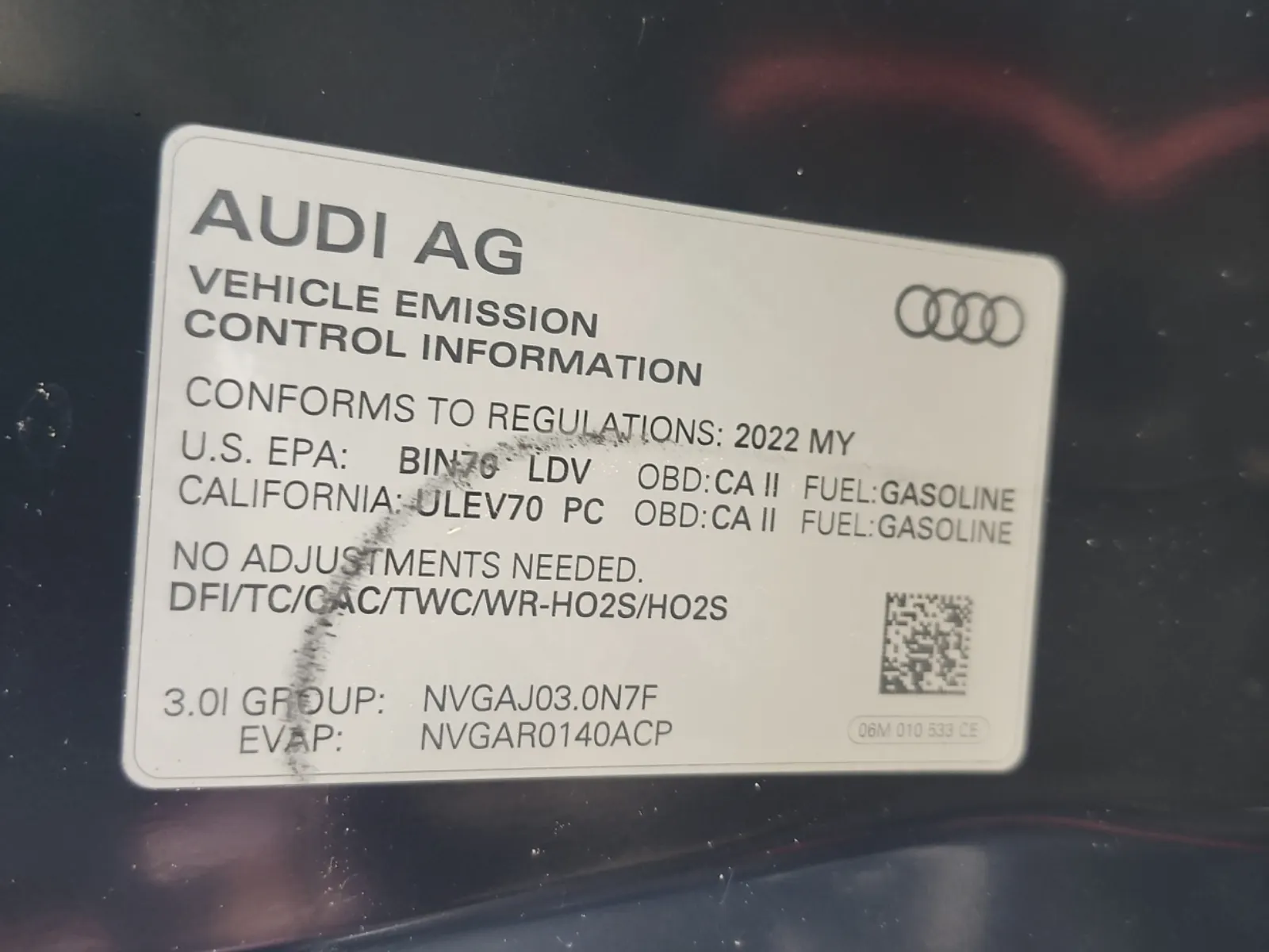 Emission Sticker Photo