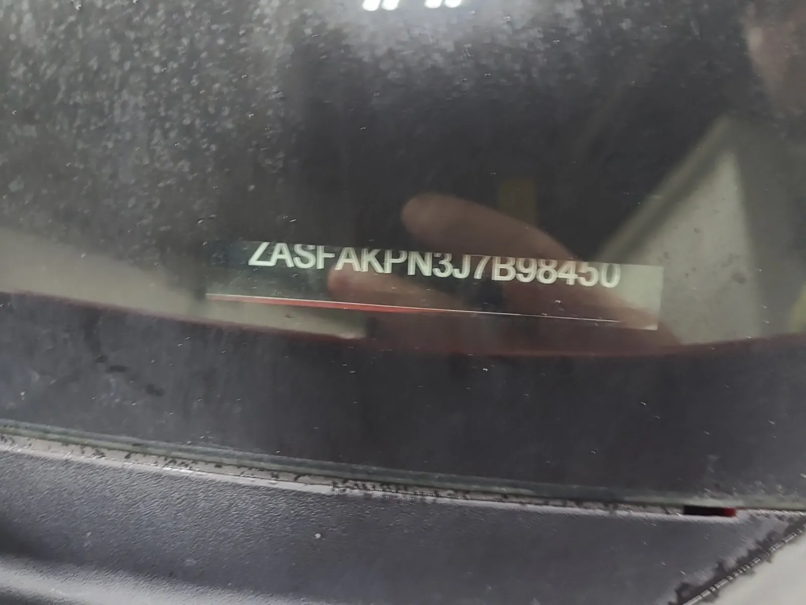 Dash VIN Plate Photo