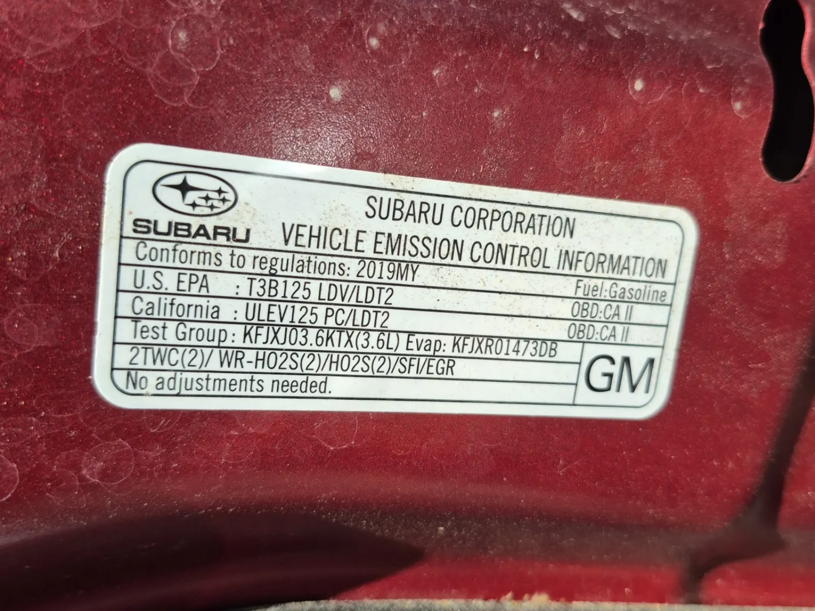 Emission Sticker Photo