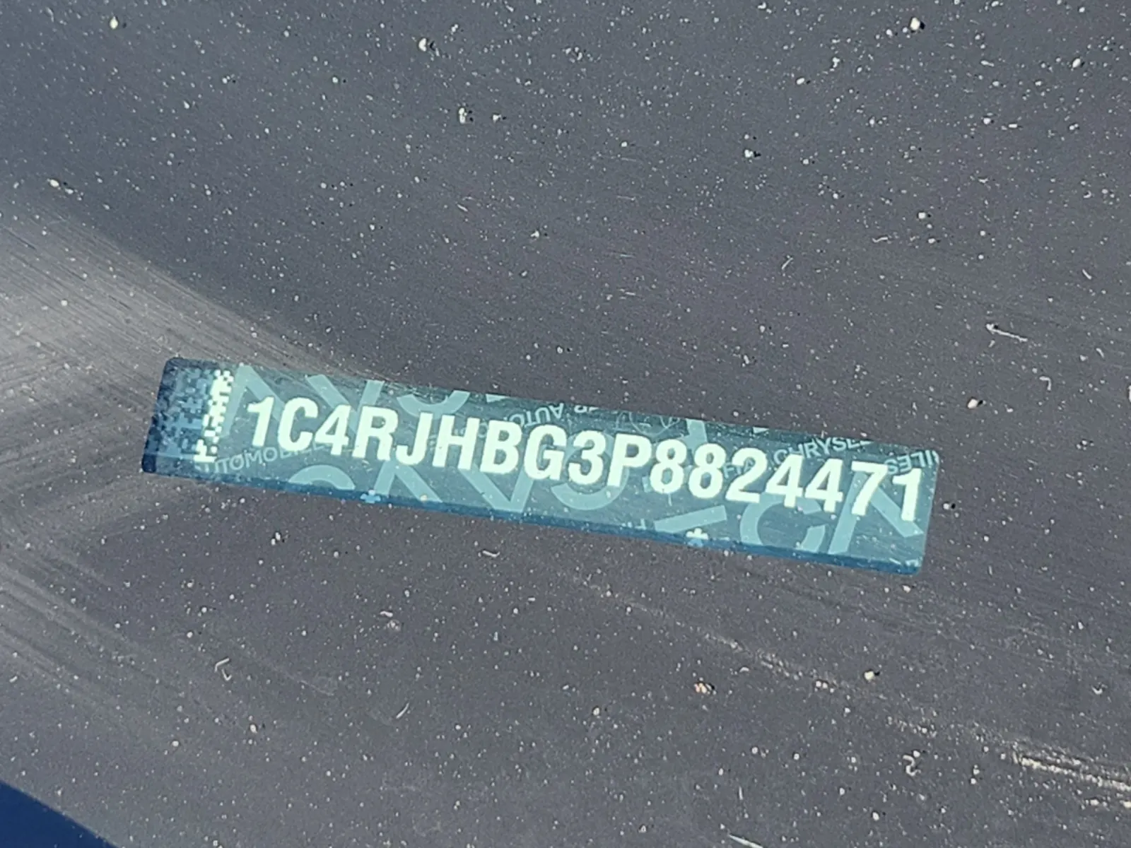 Dash VIN Plate Photo
