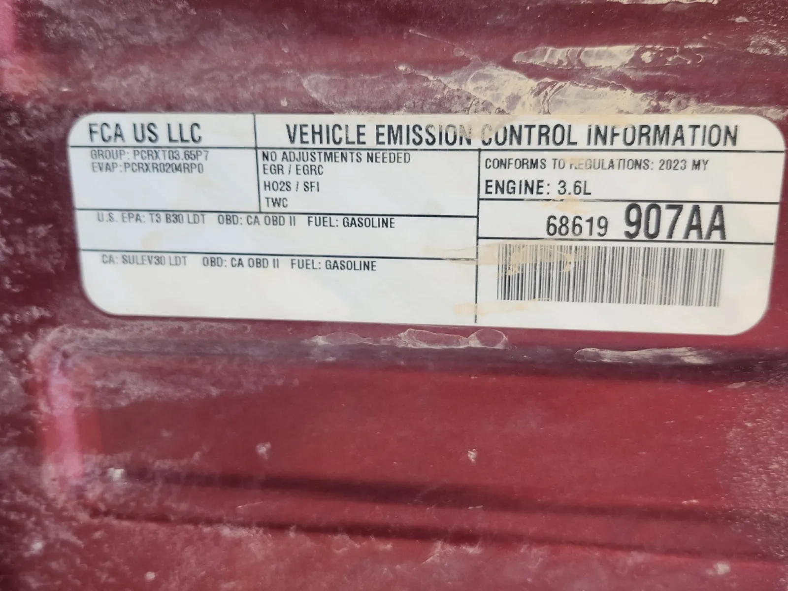 Emission Sticker Photo