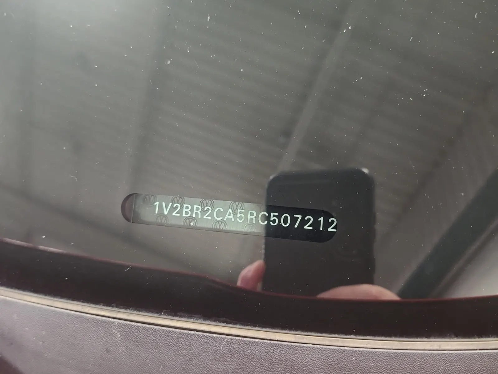 Dash VIN Plate Photo