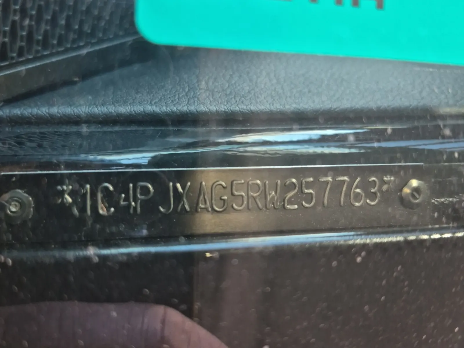 Dash VIN Plate Photo