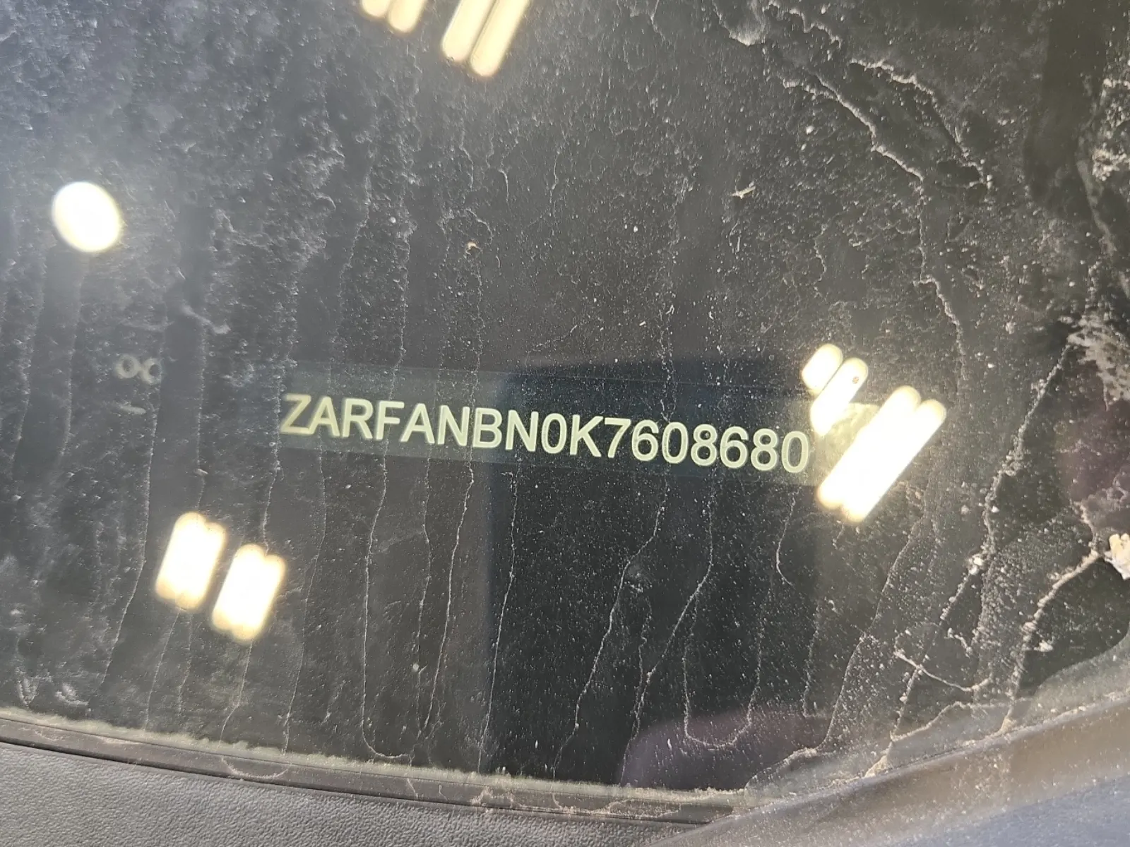 Dash VIN Plate Photo