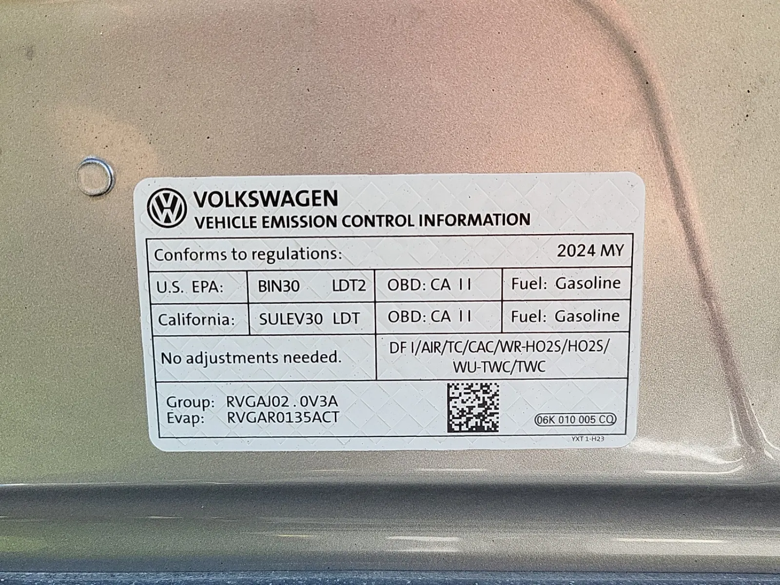 Emission Sticker Photo