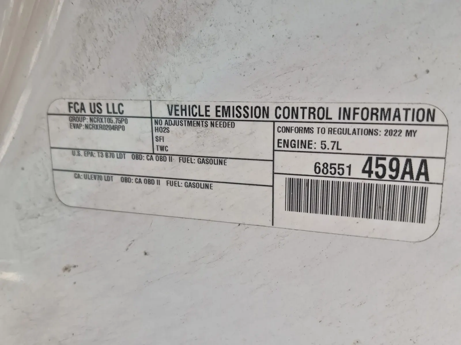 Emission Sticker Photo