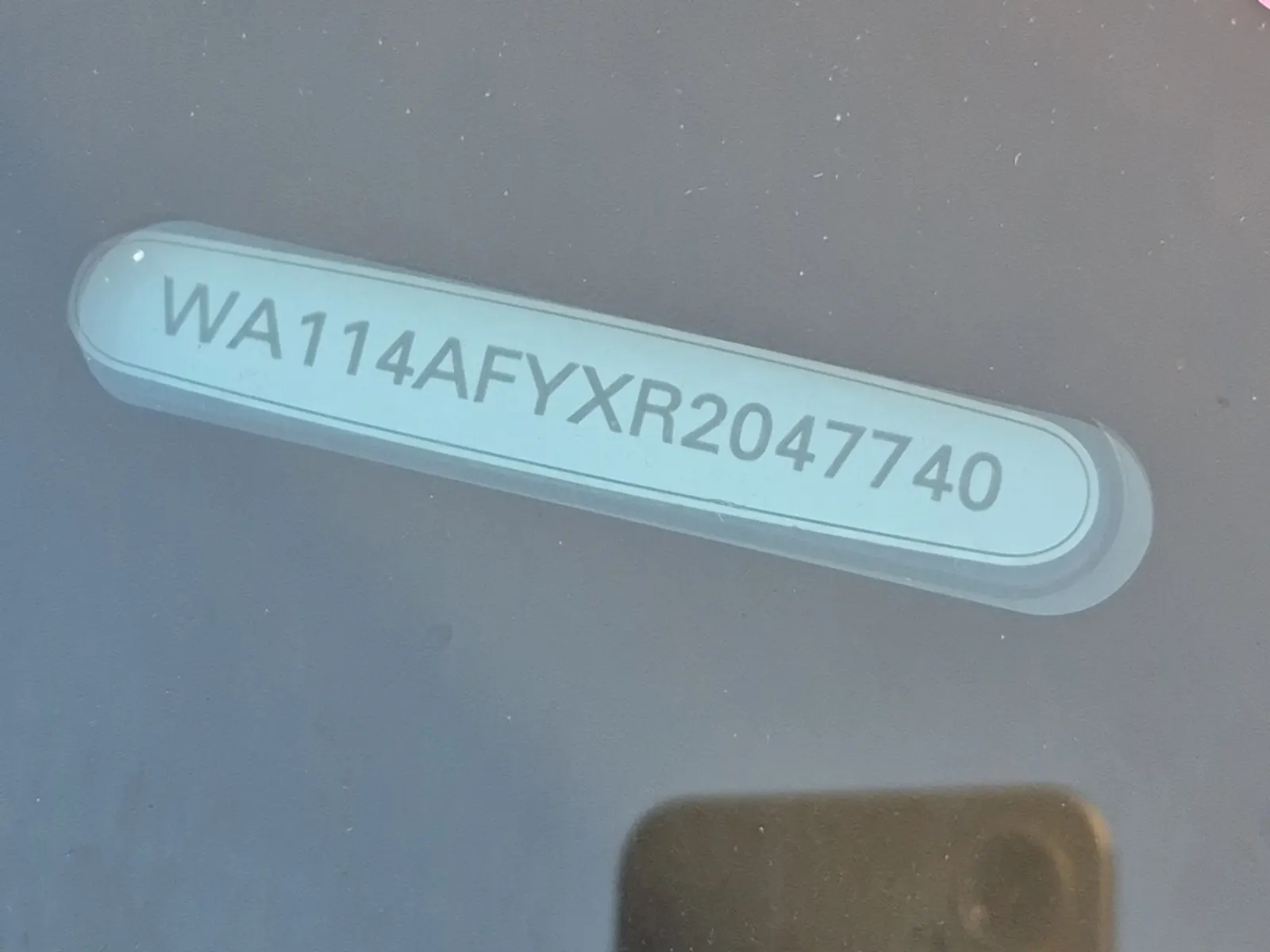 Dash VIN Plate Photo