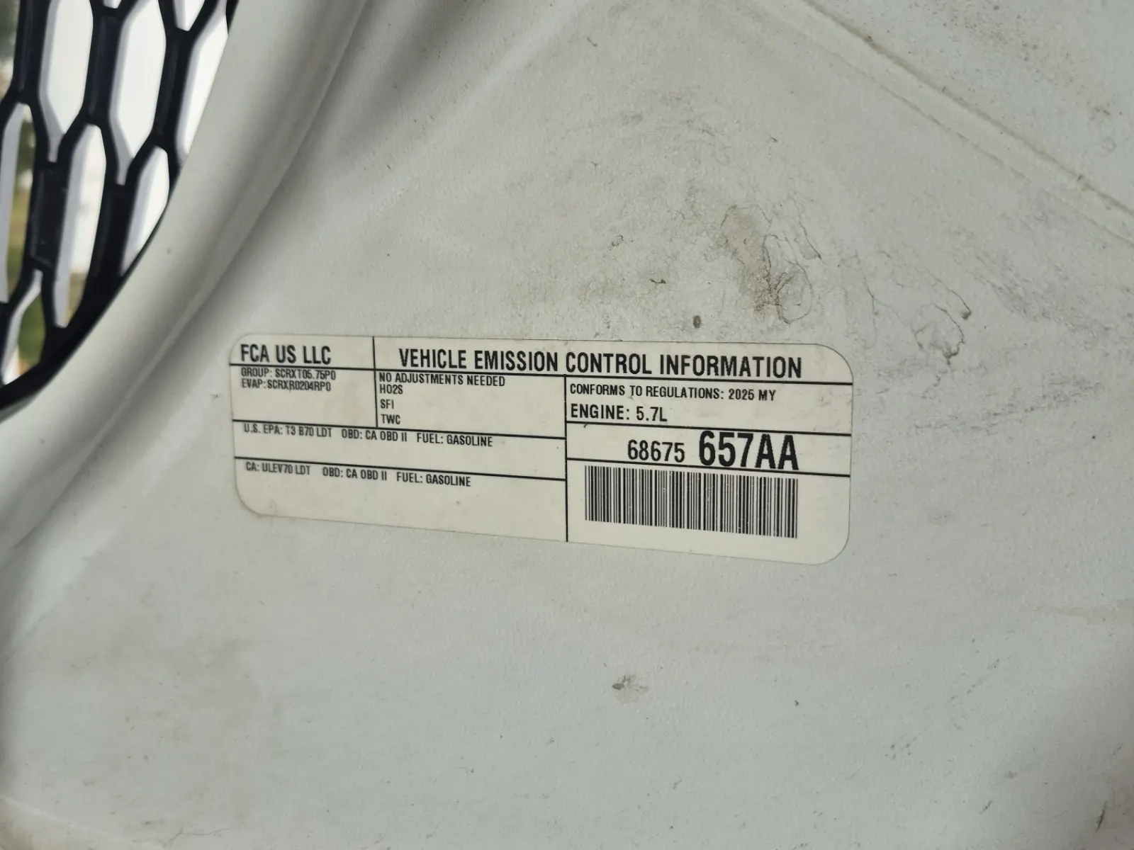 Emission Sticker Photo