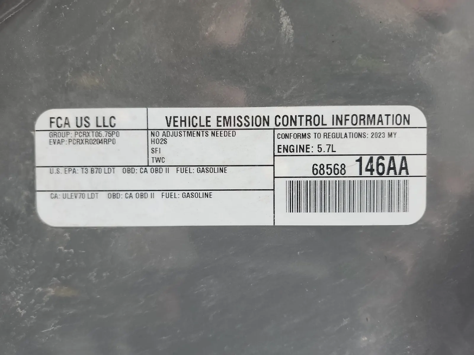 Emission Sticker Photo