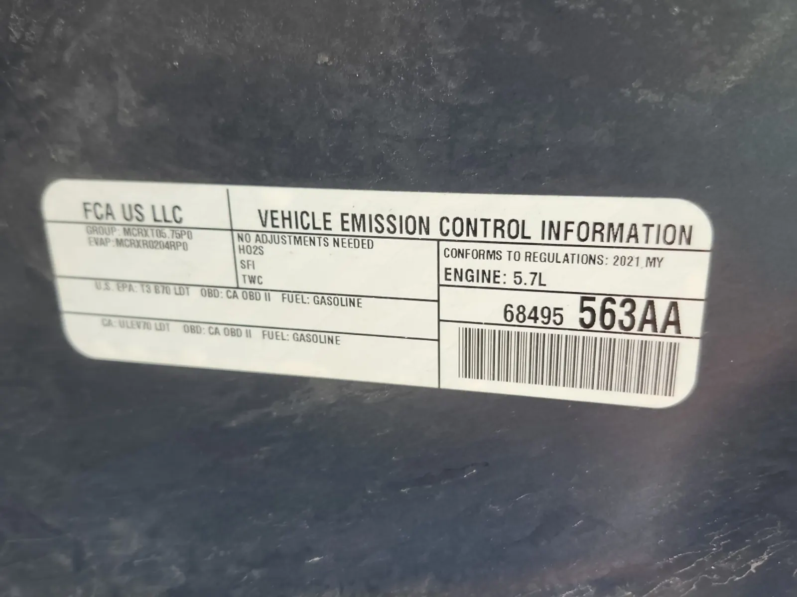 Emission Sticker Photo