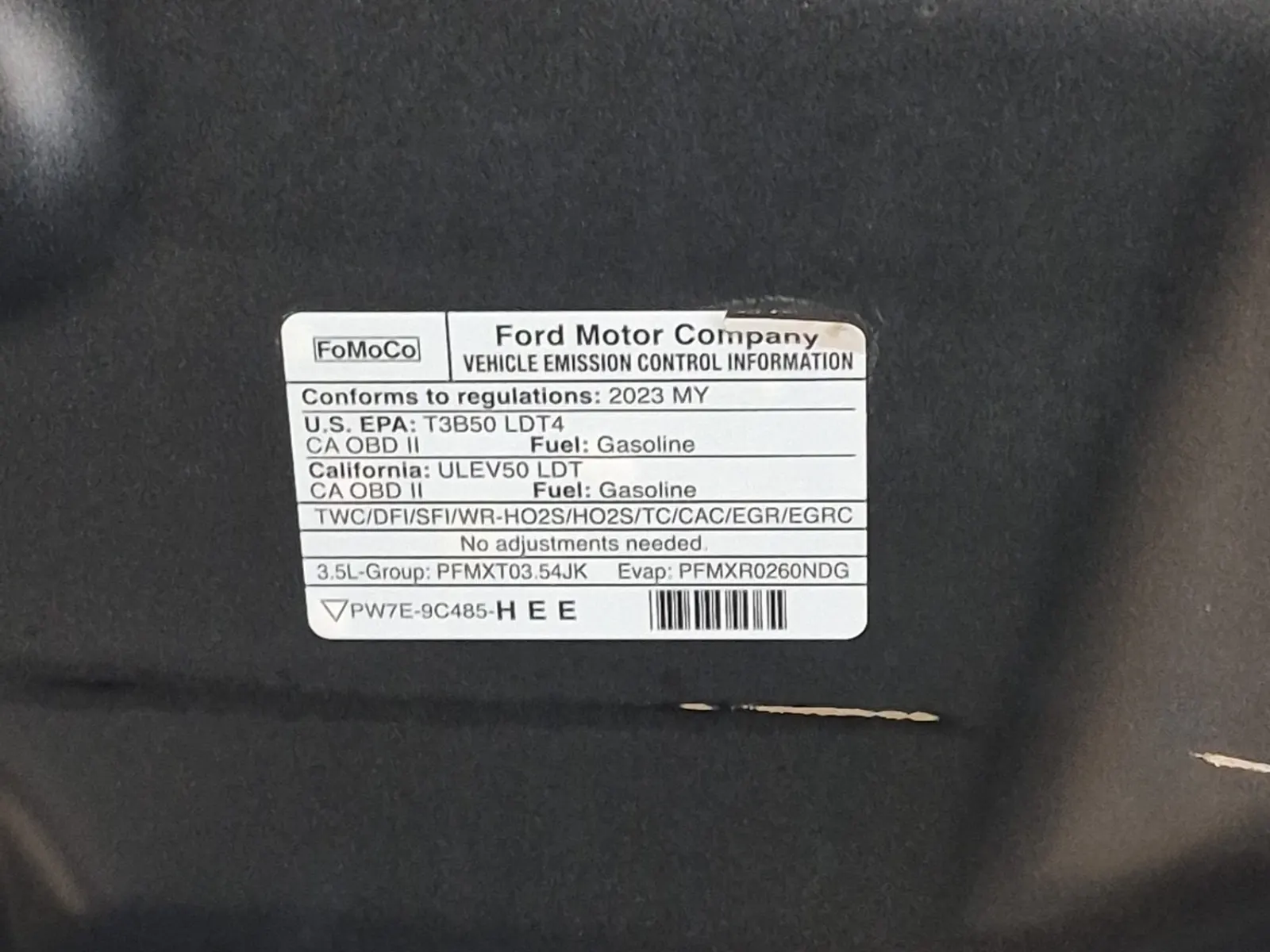Emission Sticker Photo