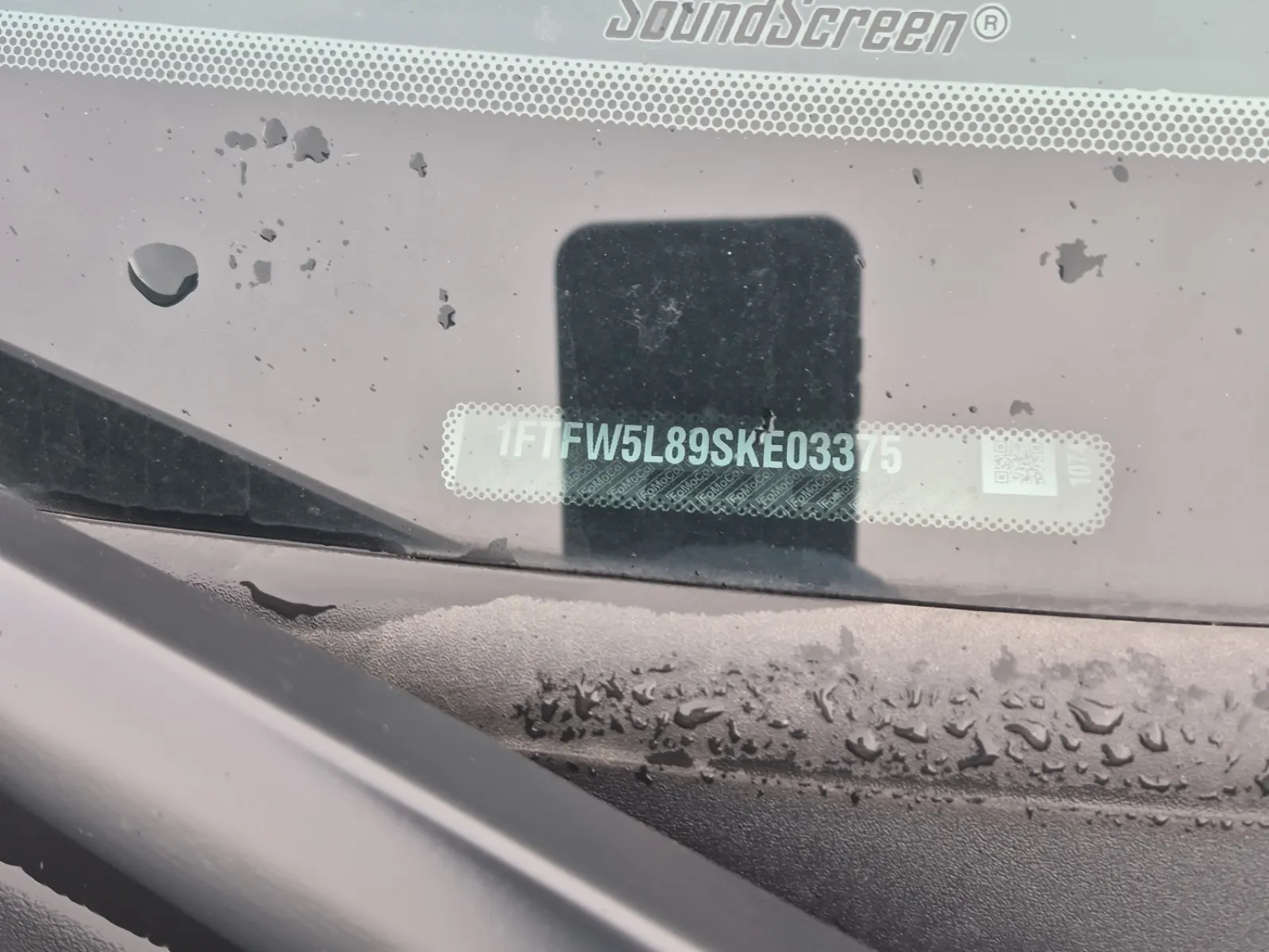 Dash VIN Plate Photo
