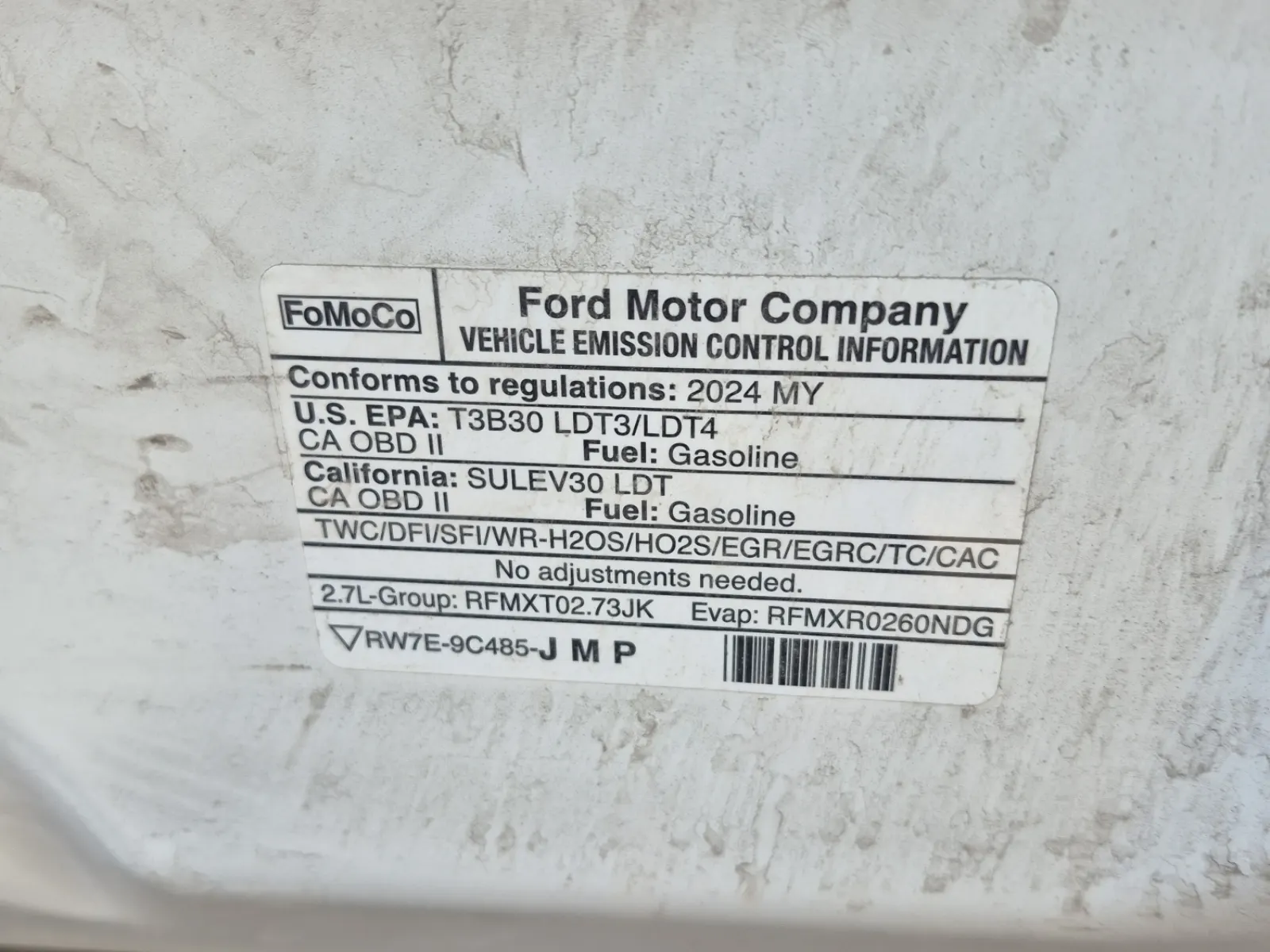 Emission Sticker Photo