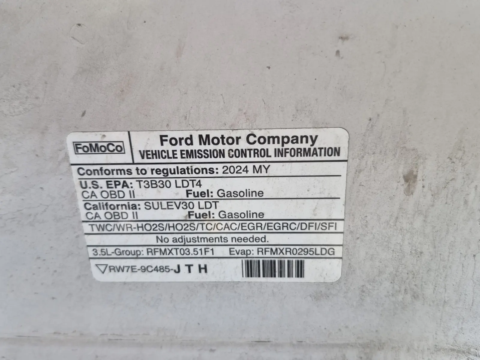 Emission Sticker Photo