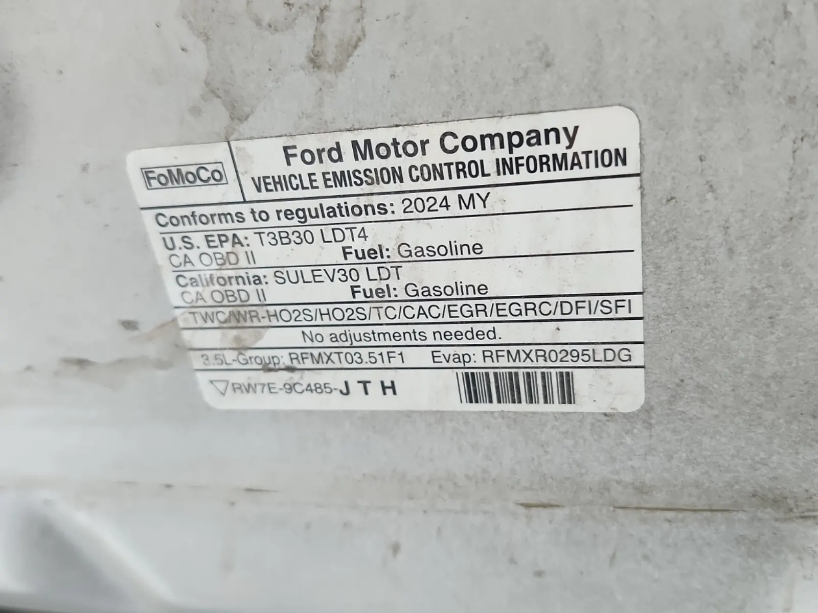 Emission Sticker Photo