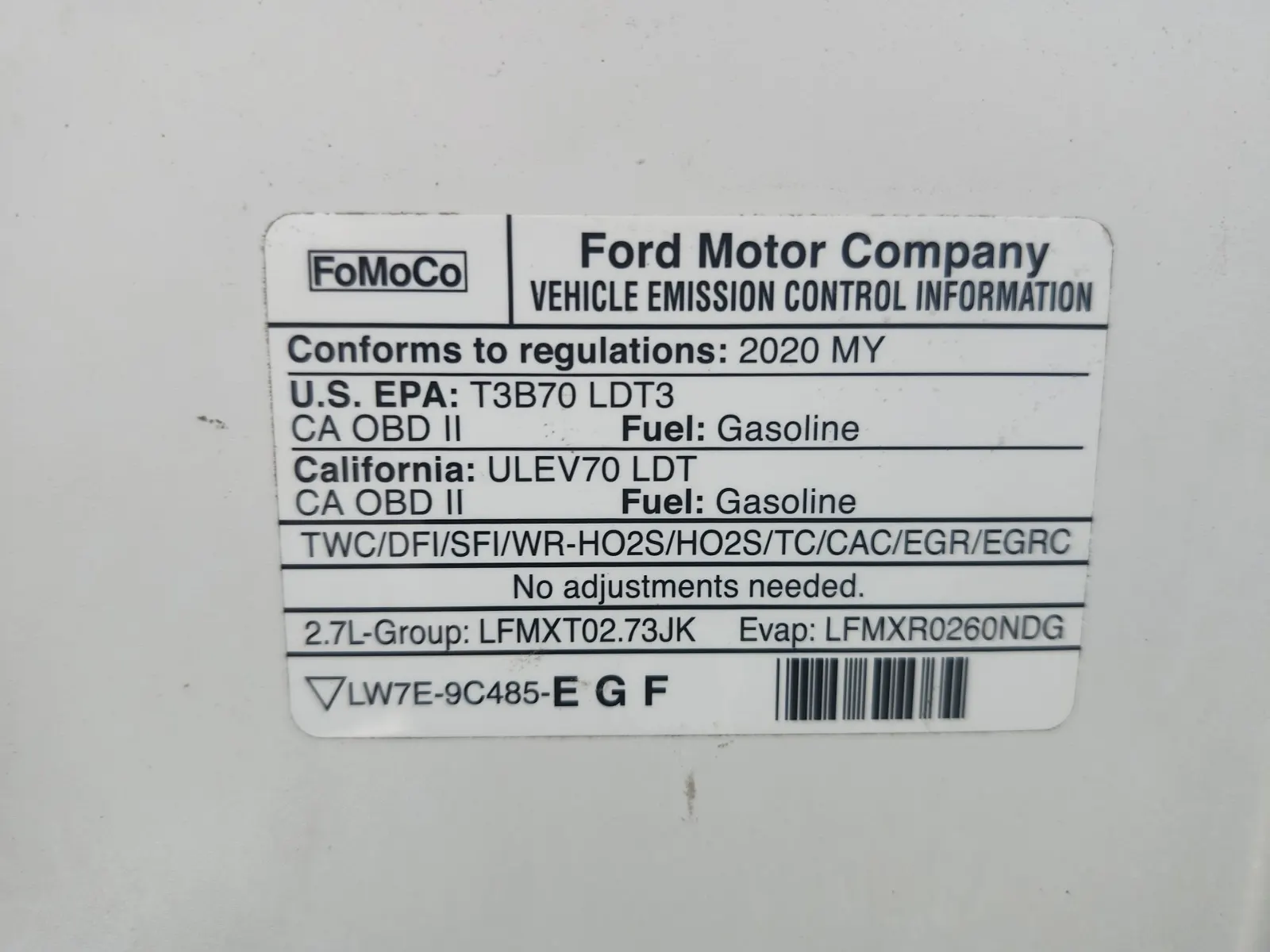 Emission Sticker Photo