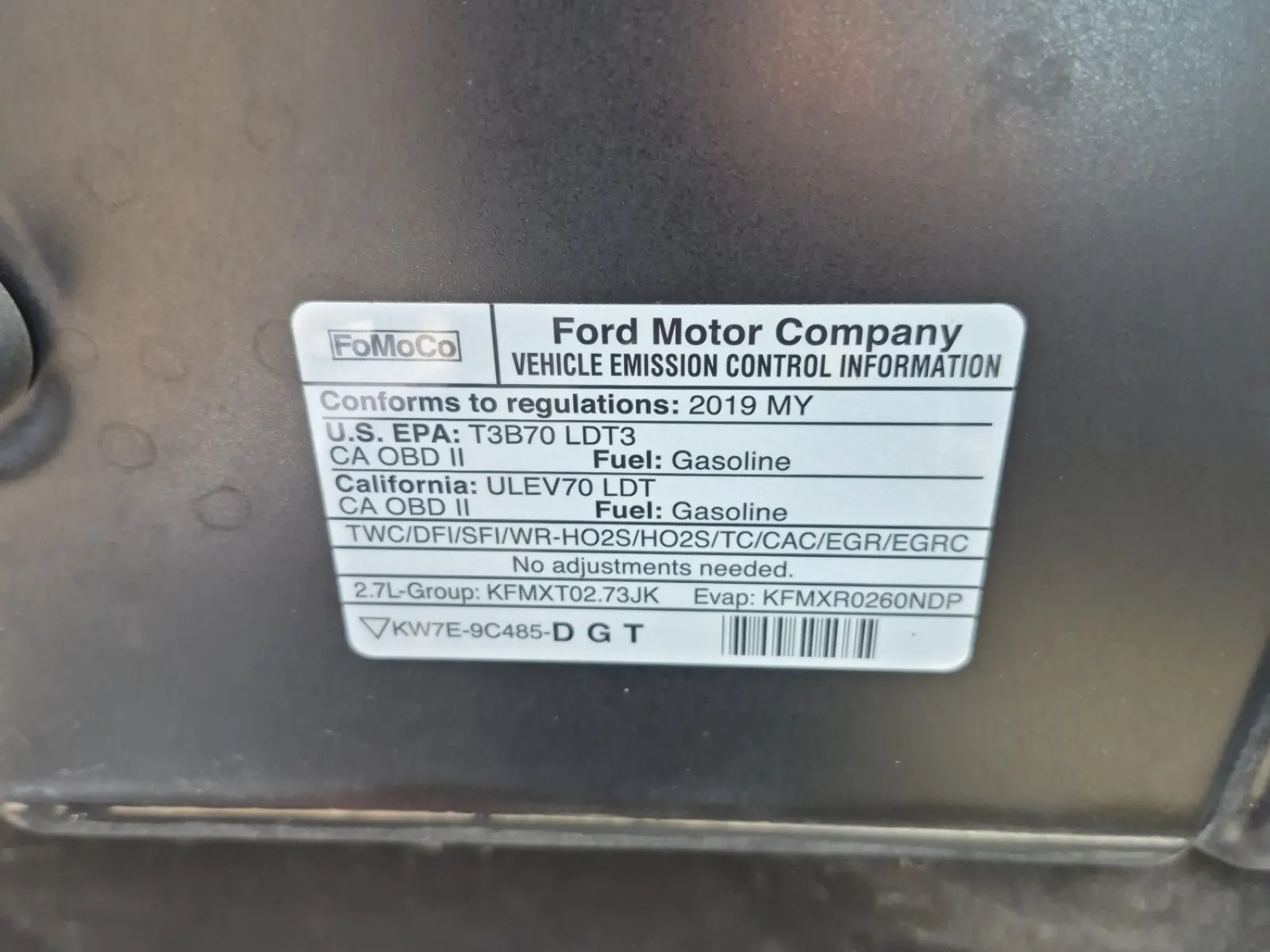 Emission Sticker Photo