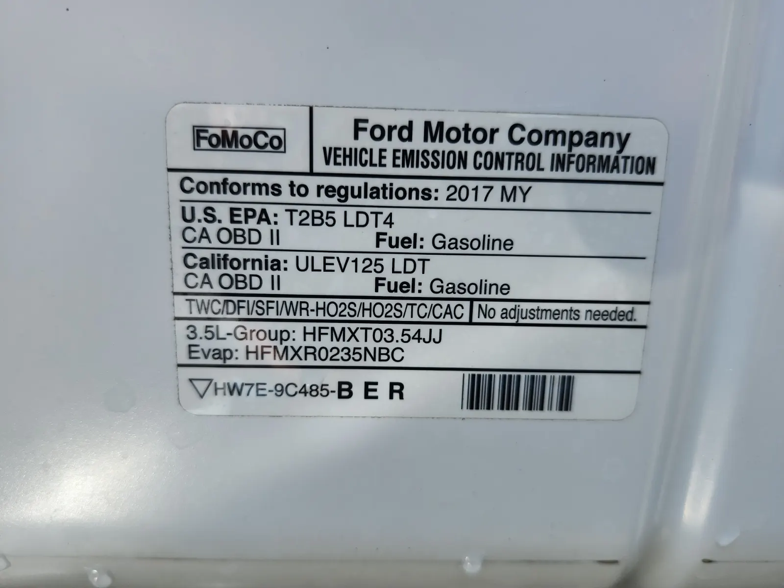 Emission Sticker Photo