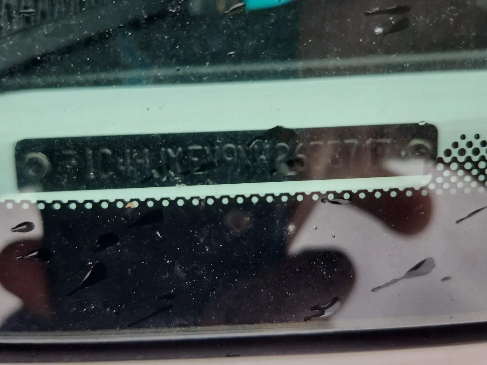 Dash VIN Plate Photo