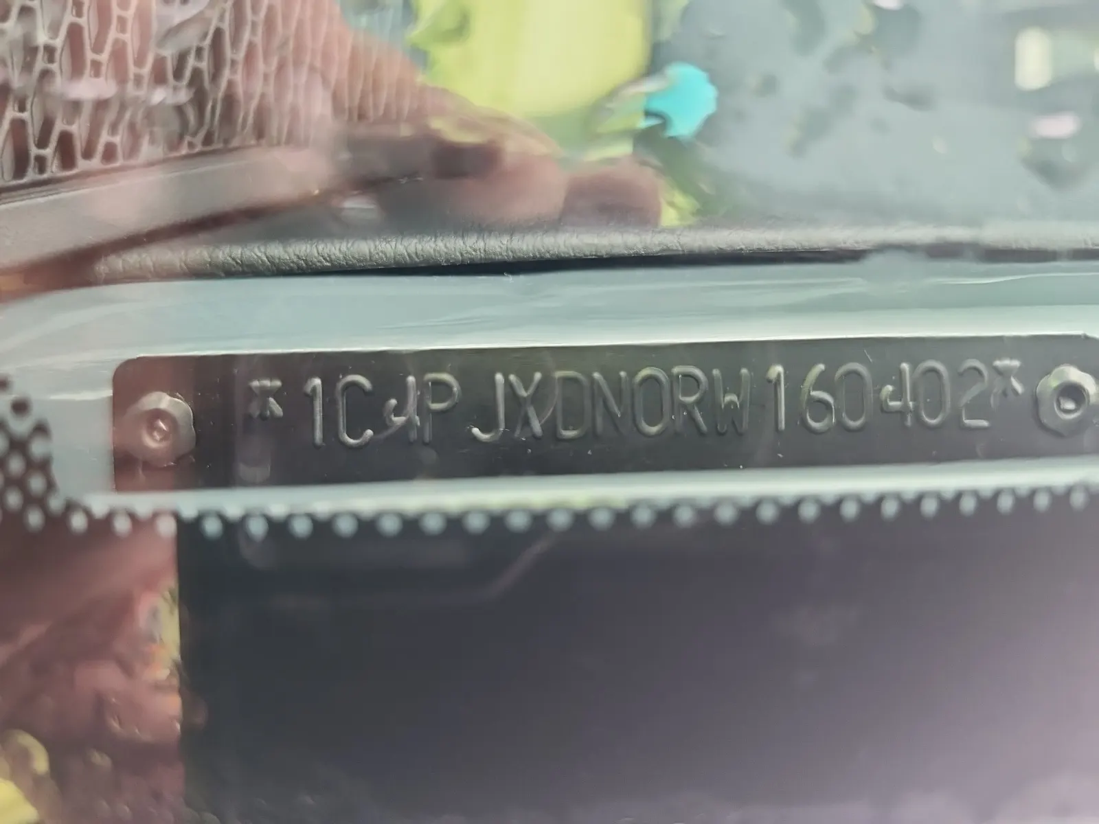 Dash VIN Plate Photo