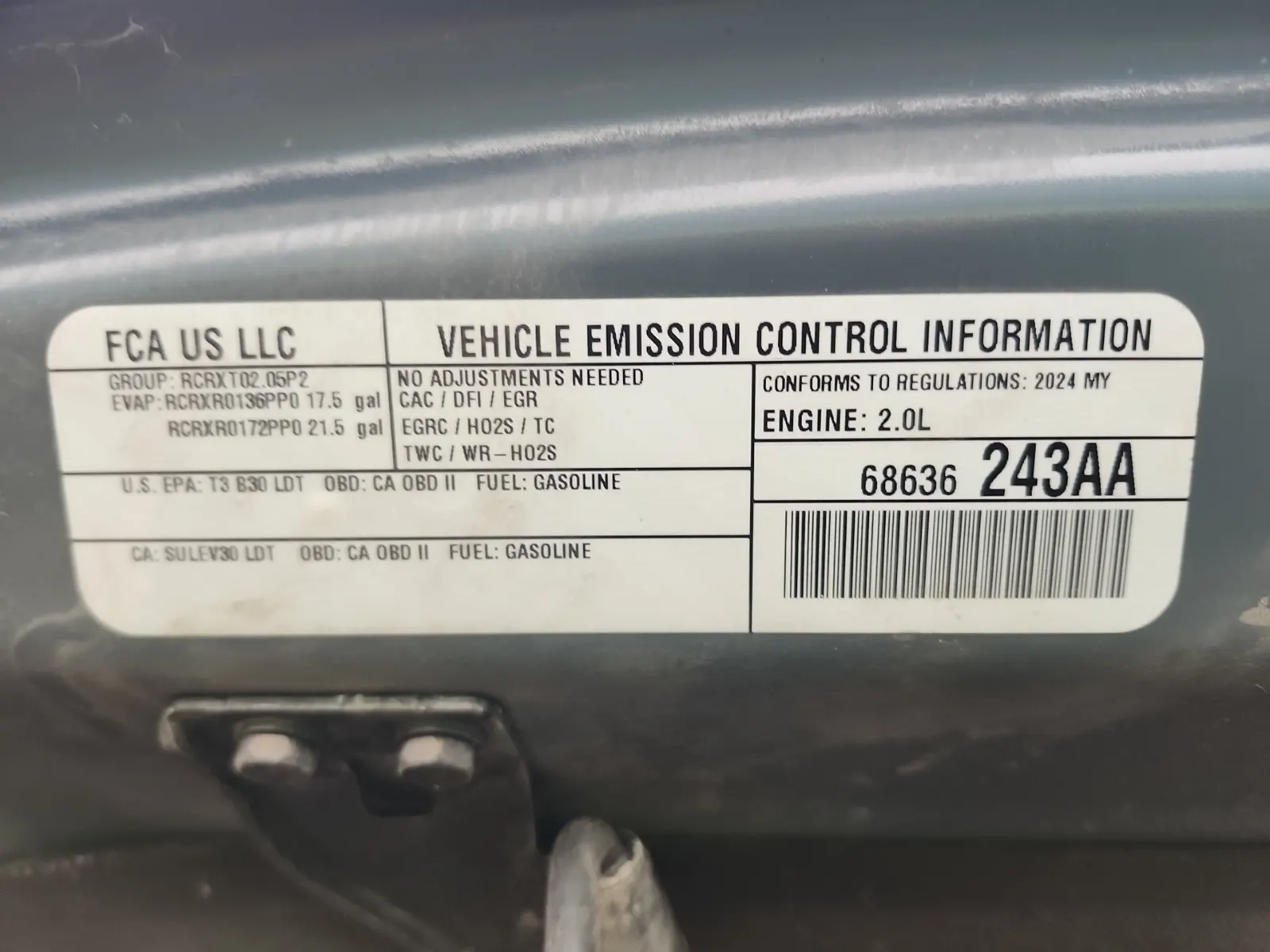 Emission Sticker Photo
