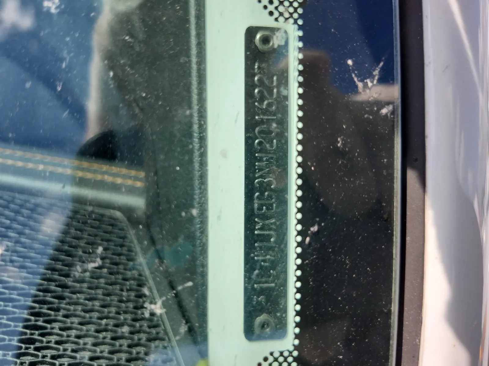 Dash VIN Plate Photo