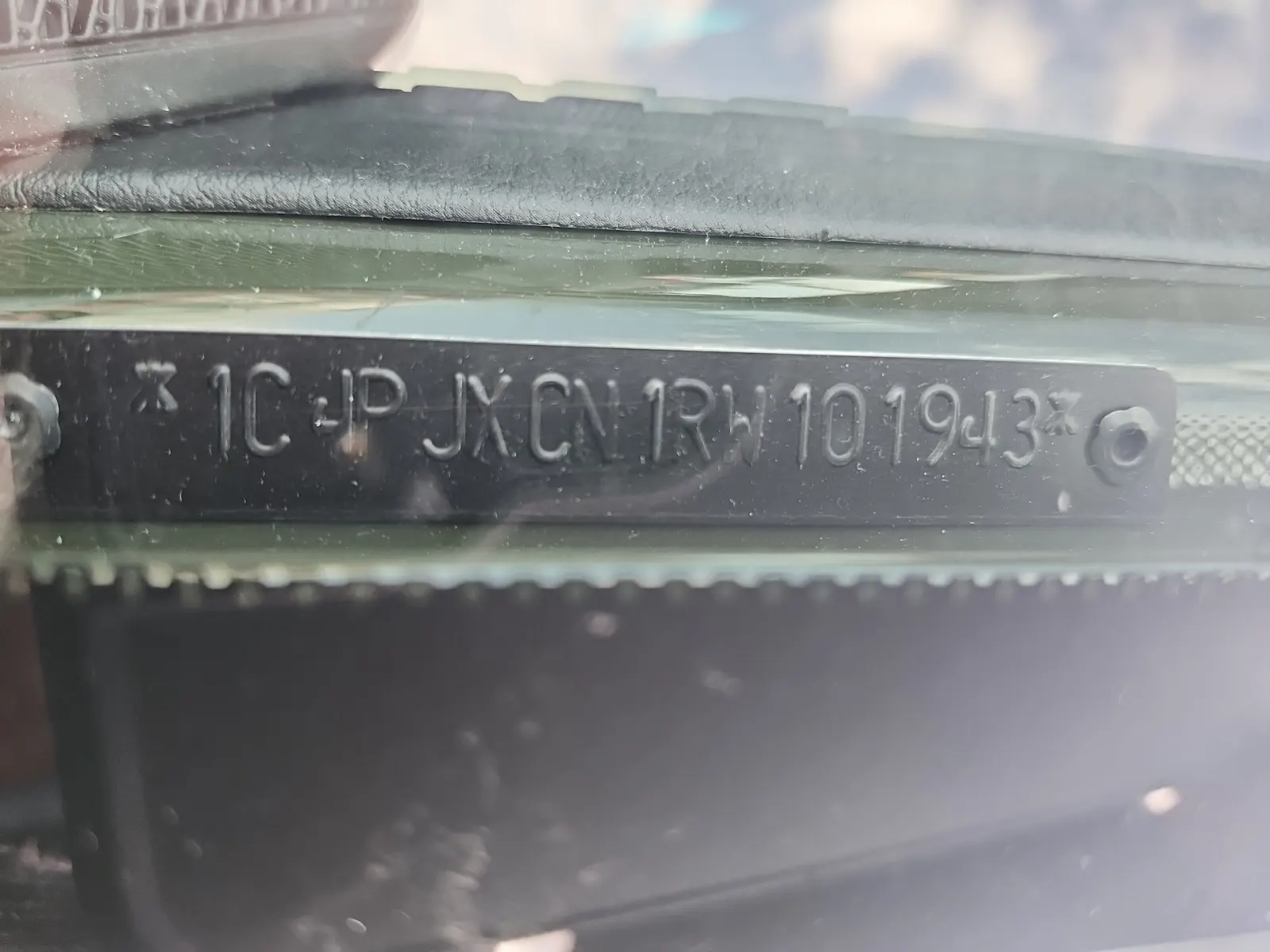 Dash VIN Plate Photo
