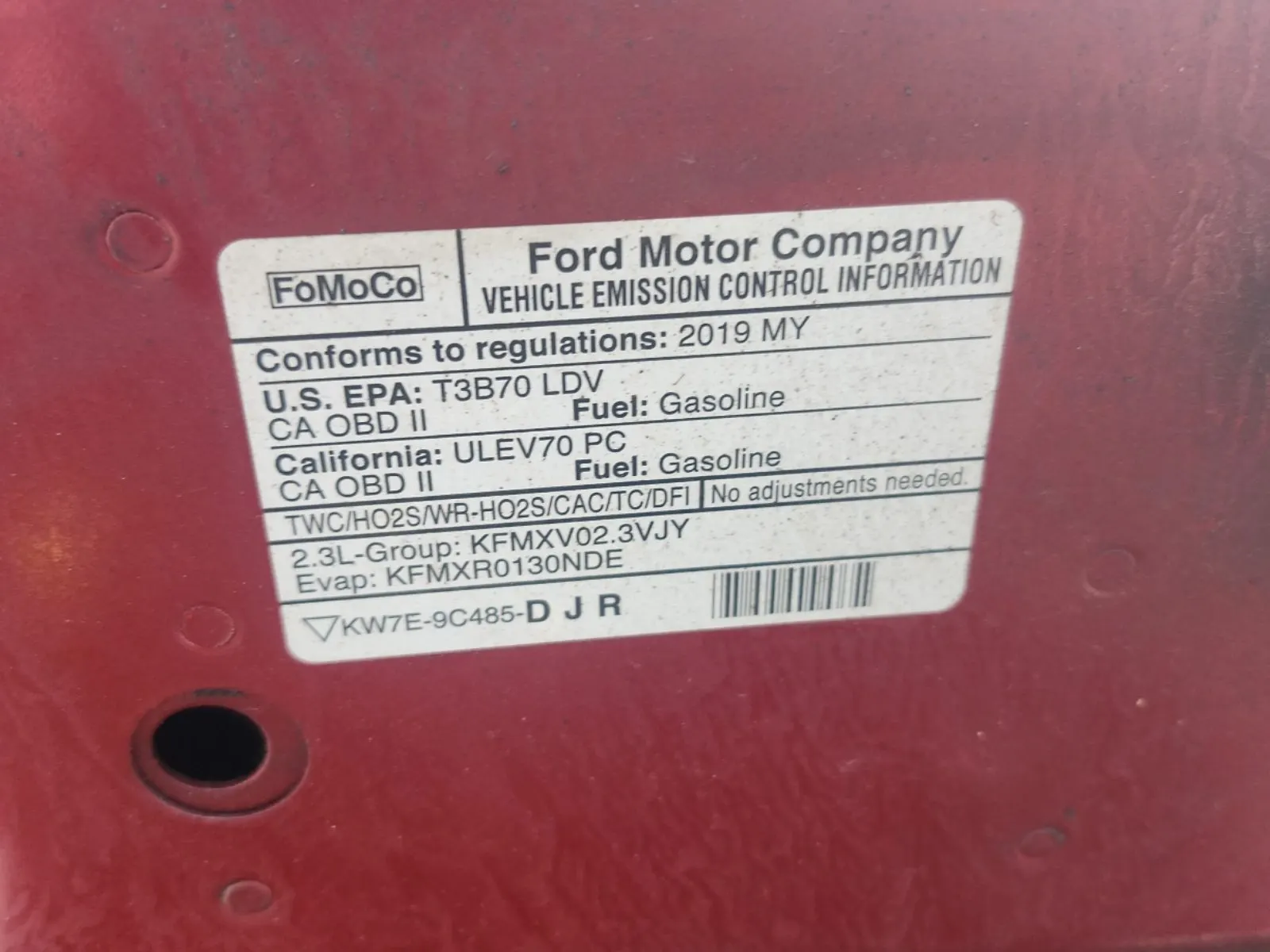 Emission Sticker Photo