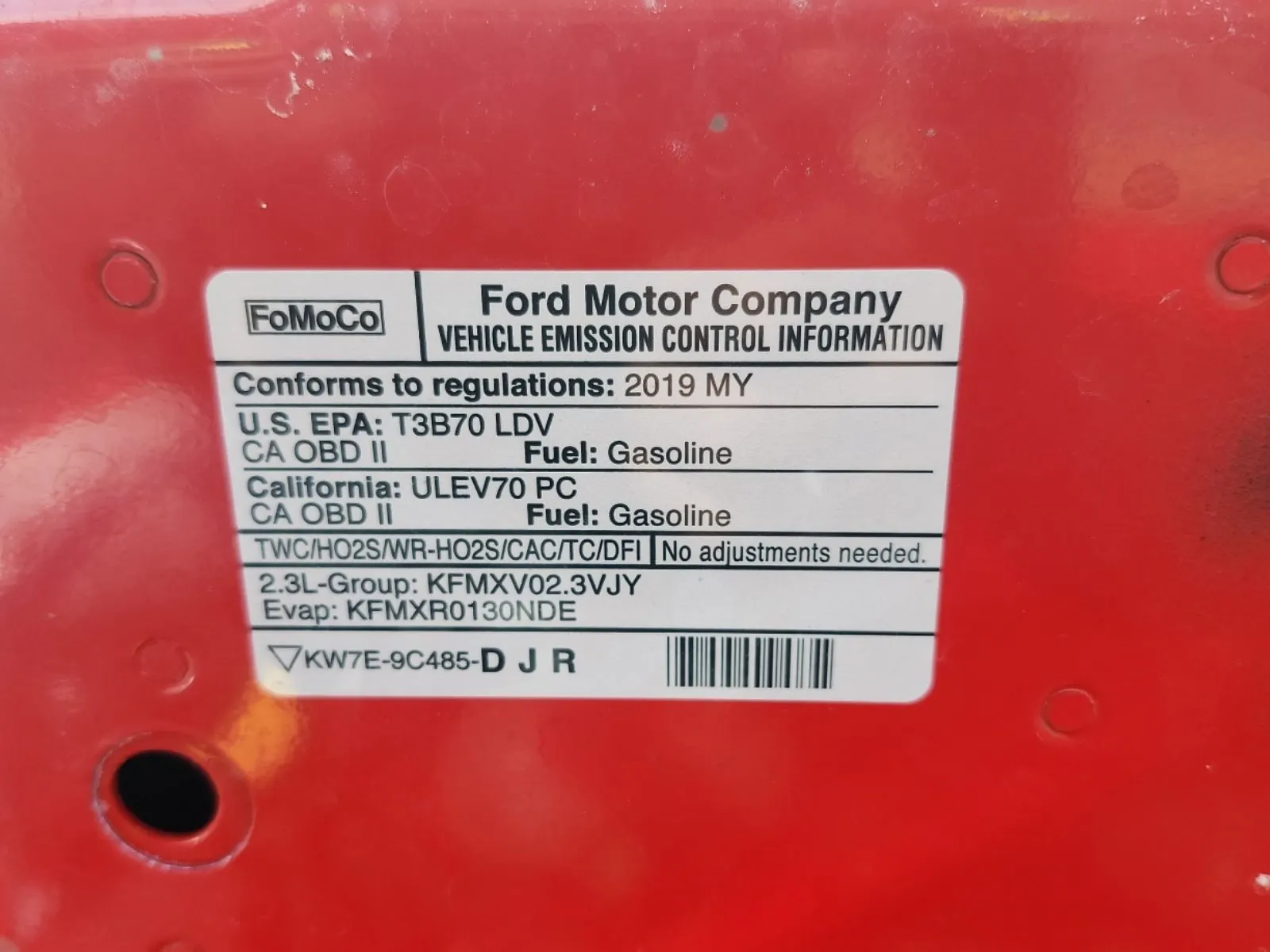 Emission Sticker Photo