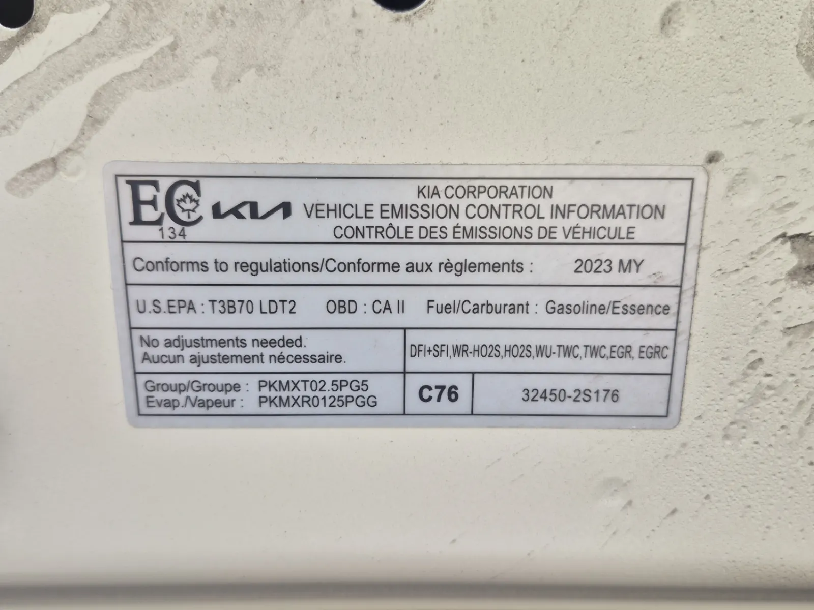 Dash VIN Plate Photo