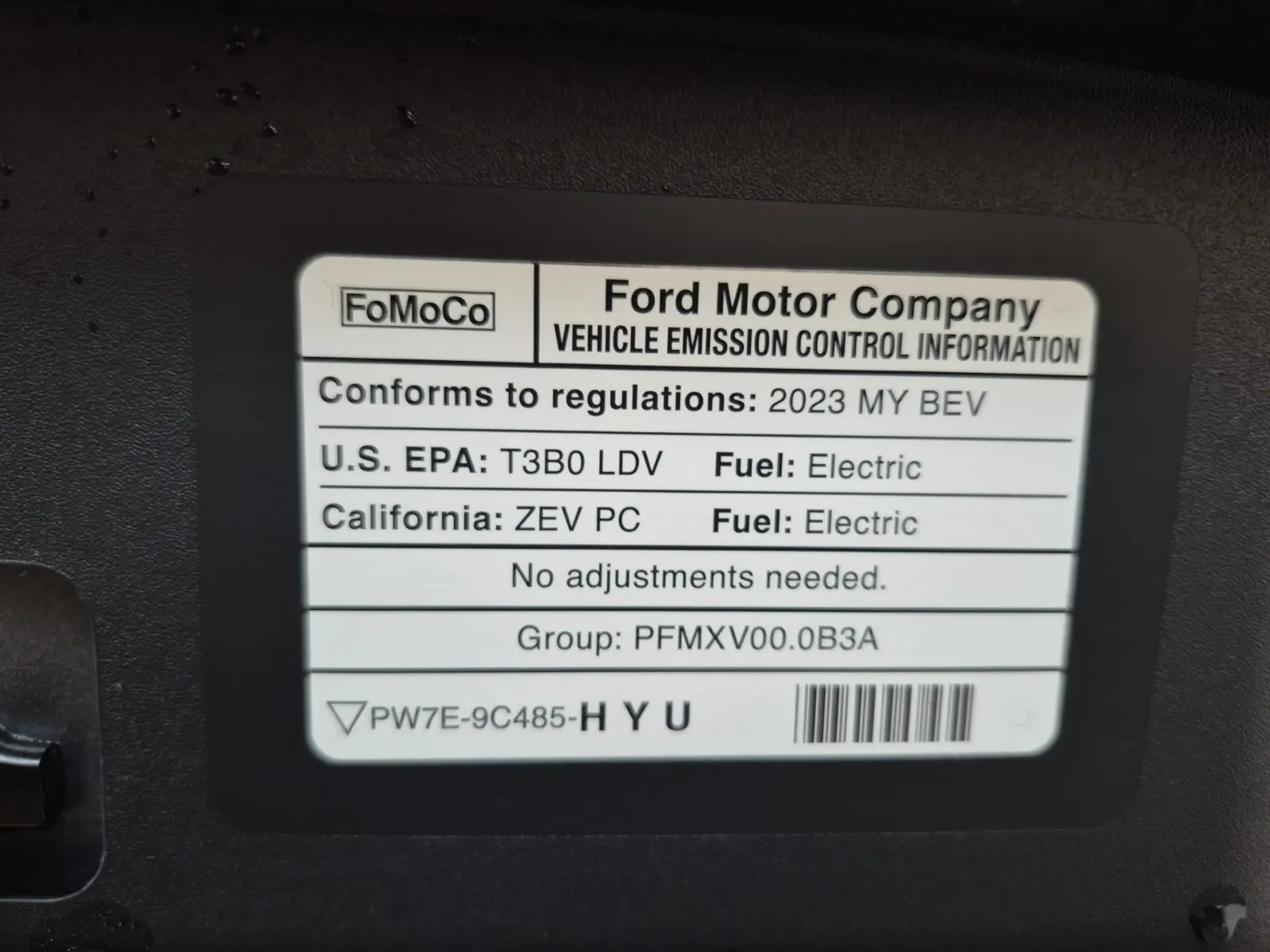 Emission Sticker Photo