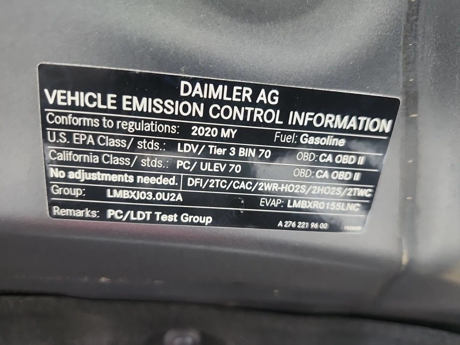 Emission Sticker Photo