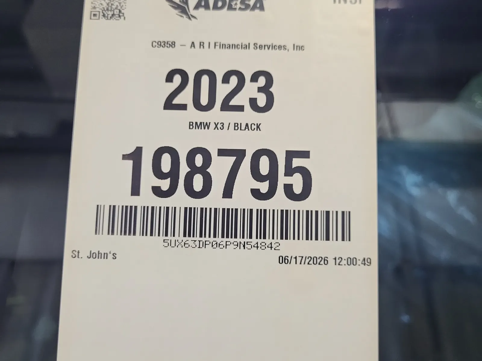 Inventory Label Photo