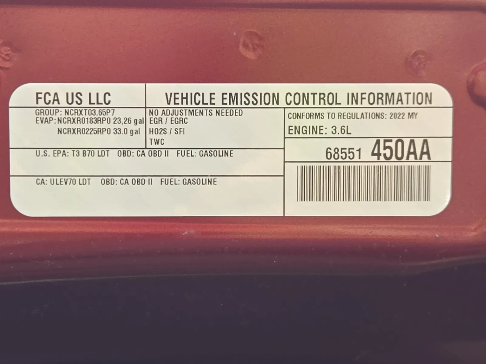 Emission Sticker Photo