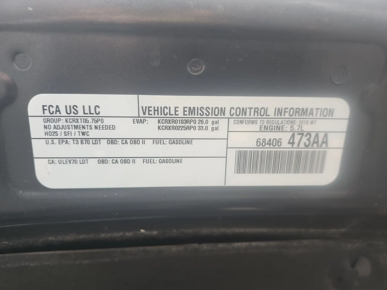 Emission Sticker Photo