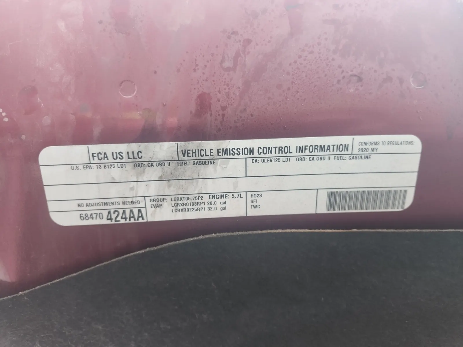 Emission Sticker Photo