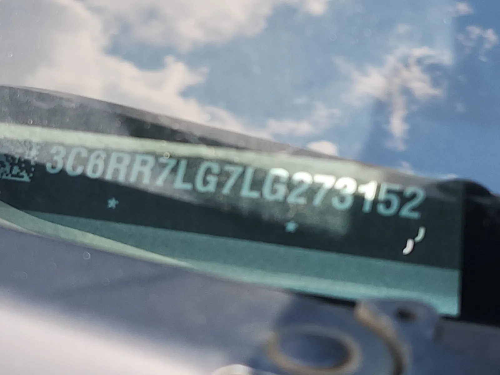 Dash VIN Plate Photo