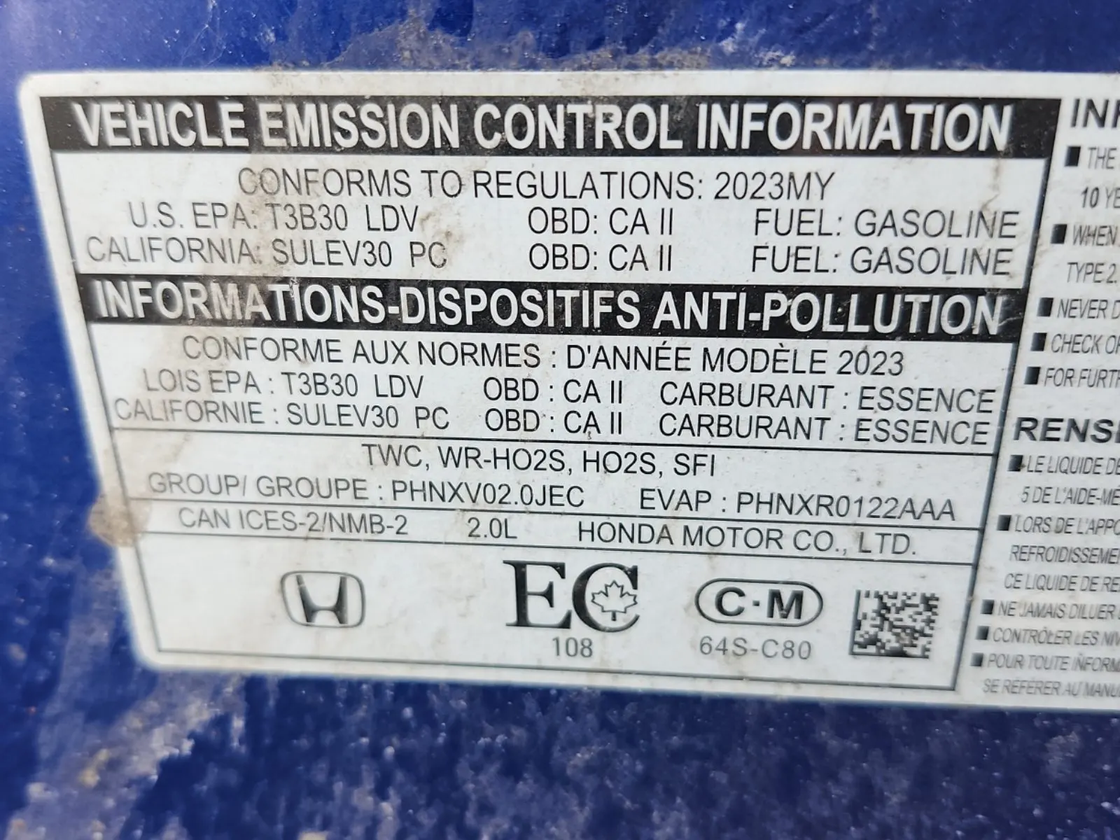 Emission Sticker Photo
