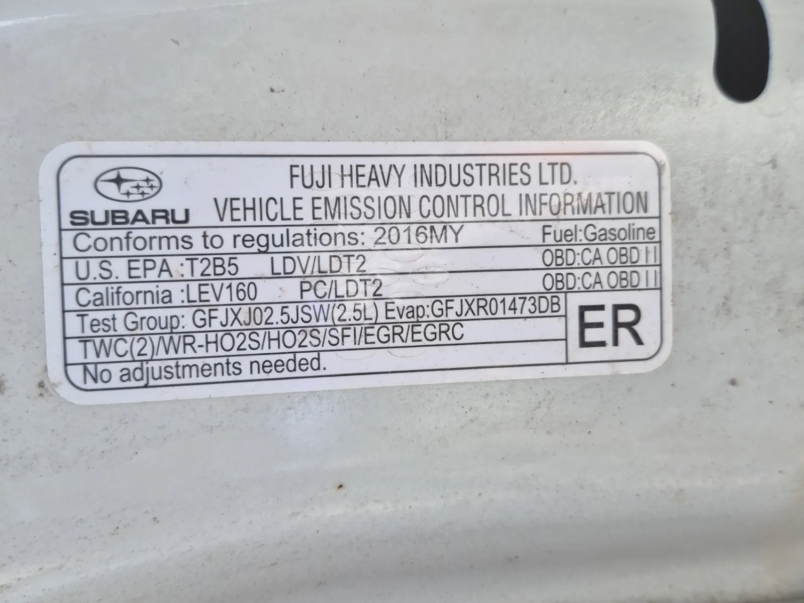 Emission Sticker Photo